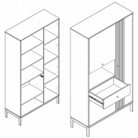 Стеллаж SIGNAL FROST R1 (Фрост) дуб альпийский/белый купить в Минске