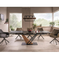 Стол обеденный Signal GENESIS (Генезис) (180-240)*90 черный/ясень купить в Минске