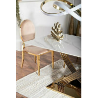 Стол обеденный Signal HERMES (Гермес) 160*90 эффект белого мрамора/золотой купить в Минске