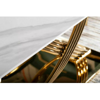 Стол обеденный Signal HERMES (Гермес) 160*90 эффект белого мрамора/золотой купить в Минске