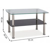 Стол журнальный SIGNAL IRENE 75*45*45 прозрачный/хром купить в Минске
