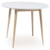 Стол обеденный Signal Larson (Ларсон) 90*90 белый/беленый дуб
