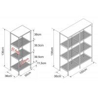 Стеллаж SIGNAL LEX A (Лекс) 100*36*136 дуб/черный купить в Минске