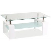 Стол журнальный SIGNAL LISA BASIC II прозрачный/белый