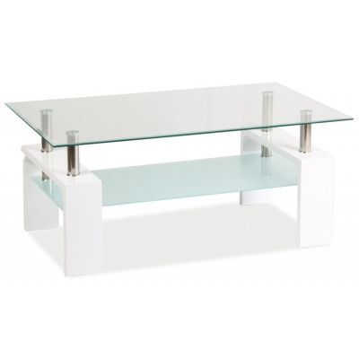 Стол журнальный SIGNAL LISA BASIC II прозрачный/белый купить в Минске