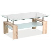 Стол журнальный SIGNAL LISA BASIC II прозрачный/дуб сонома Стол журнальный SIGNAL LISA BASIC II прозрачный/дуб сонома