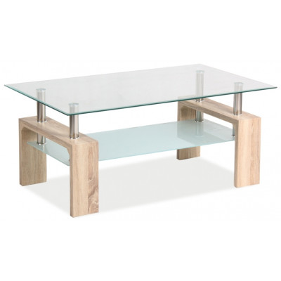 Стол журнальный SIGNAL LISA BASIC II прозрачный/дуб сонома купить в Минске