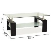 Стол журнальный SIGNAL LISA BASIC II прозрачный/венге купить в Минске Стол журнальный SIGNAL LISA BASIC II прозрачный/венге купить в Минске