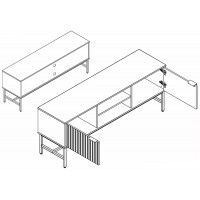 Тумба под телевизор Signal MAGO RTV-1 150*40*60 дуб/черный мат купить в Минске