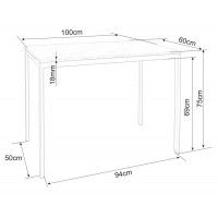 Стол обеденный Signal MARIO 100*60*75 белый/белый купить в Минске