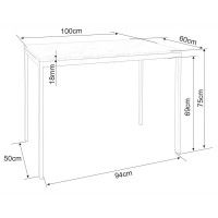 Стол обеденный Signal MARIO 100*60*75 черный мрамор/черный купить в Минске