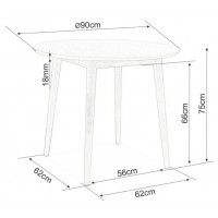 Стол обеденный Signal Nelson (Нельсон) 90*90*75 дуб медовый купить в Минске