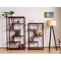 Стеллаж SIGNAL NET B 75*35*132 орех/черный купить в Минске