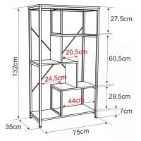 Стеллаж SIGNAL NET B 75*35*132 орех/черный купить в Минске