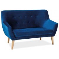 Диван SIGNAL NORDIC 2 Velvet Bluvel 86 темно-синий/бук