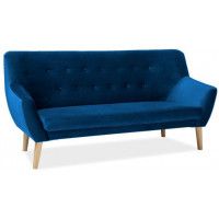 Диван SIGNAL NORDIC 3 Velvet Bluvel 86 темно-синий/бук