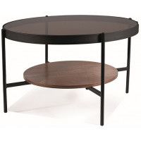 Стол журнальный SIGNAL PRIMA B 74*74*43 орех/черный мат