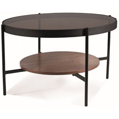 Стол журнальный SIGNAL PRIMA B 74*74*43 орех/черный мат купить в Минске