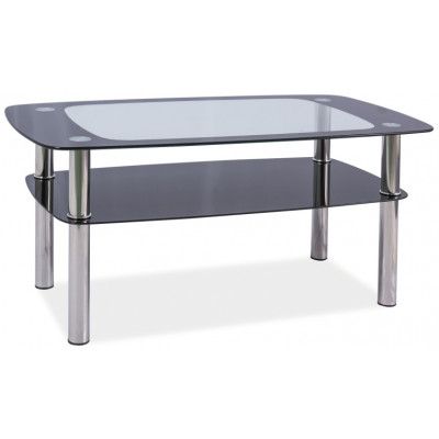 Стол журнальный SIGNAL RAVA C 100*60*55 прозрачный/хром купить в Минске