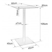 Стол барный Signal BT-006 60*60*105 дуб артизан/черный матовый купить в Минске