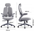 Кресло SitUp KWIN White chrome (ткань Grey/Grey) купить в Минске