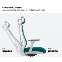 Кресло SPARX Fansil (Фансиль) White/Cyan белый/голубой