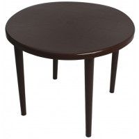 Стол пластиковый круглый 900 мм шоколадный купить в Минске