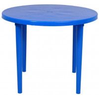 Стол пластиковый круглый 900 мм синий купить в Минске