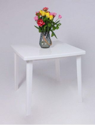 Стол пластиковый квадратный 800*800*710 мм белый купить в Минске