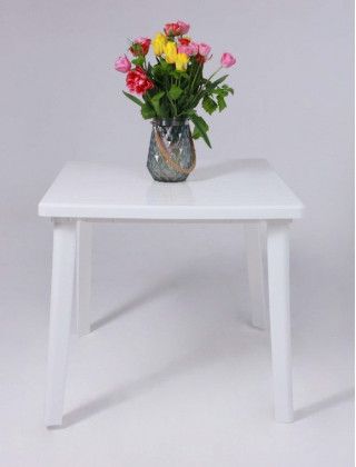 Стол пластиковый квадратный 800*800*710 мм белый купить в Минске