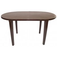 Стол пластиковый овальный 1400*800 мм шоколадный