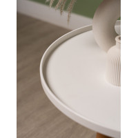 Стол журнальный Stepp TALVI (Талви) d50*45 белый/бежевые ножки
