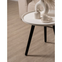 Стол журнальный Stepp TALVI (Талви) d50*45 белый/черные ножки