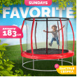 Батут Sundays Favorite Premium 6FT (красный, с сеткой) купить в Минске