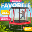 Батут Sundays Favorite Premium 8FT (красный, с сеткой, с лестницей) купить в Минске