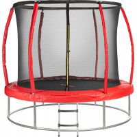 Батут Sundays Favorite Premium 8FT (красный, с сеткой, с лестницей)