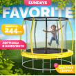 Батут Sundays Favorite Premium 8FT (желтый, с сеткой, с лестницей) купить в Минске