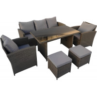 Комплект садовой мебели Sundays Madeira SFS 020 светло-коричневый/серые подушки