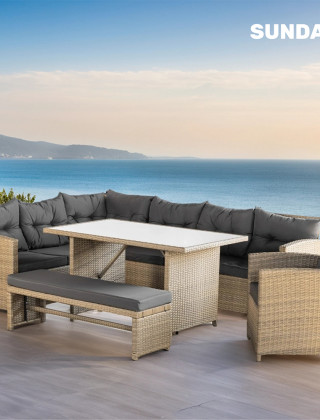 Комплект садовой мебели Sundays Alcamo SFS 056 (бежевый/серые подушки) купить в Минске