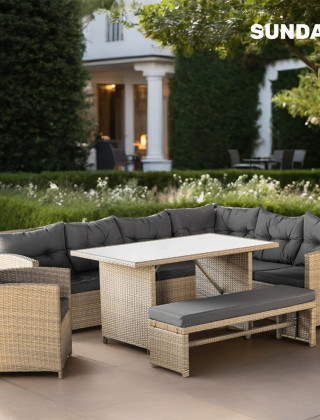 Комплект садовой мебели Sundays Alcamo SFS 056 (бежевый/серые подушки) купить в Минске