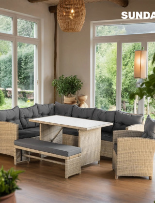 Комплект садовой мебели Sundays Alcamo SFS 056 (бежевый/серые подушки) купить в Минске