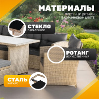 Комплект садовой мебели Sundays Alcamo SFS 056 (бежевый/серые подушки) купить в Минске