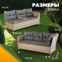 Комплект садовой мебели Sundays Alcamo SFS 056 (бежевый/серые подушки) купить в Минске