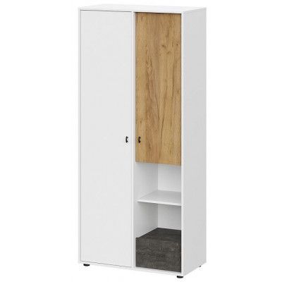 Шкаф SV-МЕБЕЛЬ (МС Анри К) белый текстурный/дуб золотой/железный камень купить в Минске