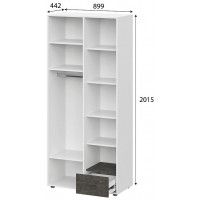 Шкаф SV-МЕБЕЛЬ (МС Анри К) белый текстурный/дуб золотой/железный камень купить в Минске