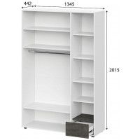 Шкаф трехстворчатый SV-МЕБЕЛЬ (МС Анри К) белый текстурный/дуб золотой/железный камень купить в Минске Шкаф трехстворчатый SV-МЕБЕЛЬ (МС Анри К) белый текстурный/дуб золотой/железный камень купить в Минске