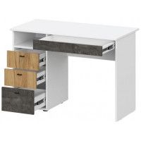 Письменный стол SV-мебель (МС Анри К) белый текстурный/дуб золотой/железный камень купить в Минске