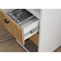 Письменный стол SV-мебель (МС Анри К) белый текстурный/дуб золотой/железный камень купить в Минске