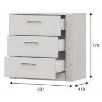 Комод-витрина SV-мебель (МС Гамма 20 К) серия №4 ясень анкор светлый / сандал светлый (3 ящика) купить в Минске