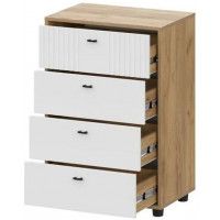 Комод SV-мебель (МС Милан К) дуб золотой/белый матовый (4 ящика) купить в Минске
